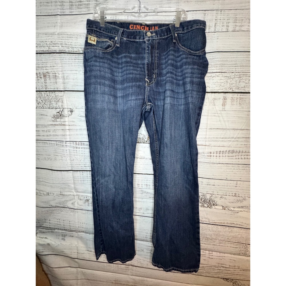 Cinch Ian Mens Dark Wash Slim Fit Bootcut Jeans 36x30 MB65436001 Blue Denim
